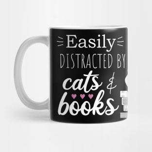 Easily Distracted by Cats and Books Mug